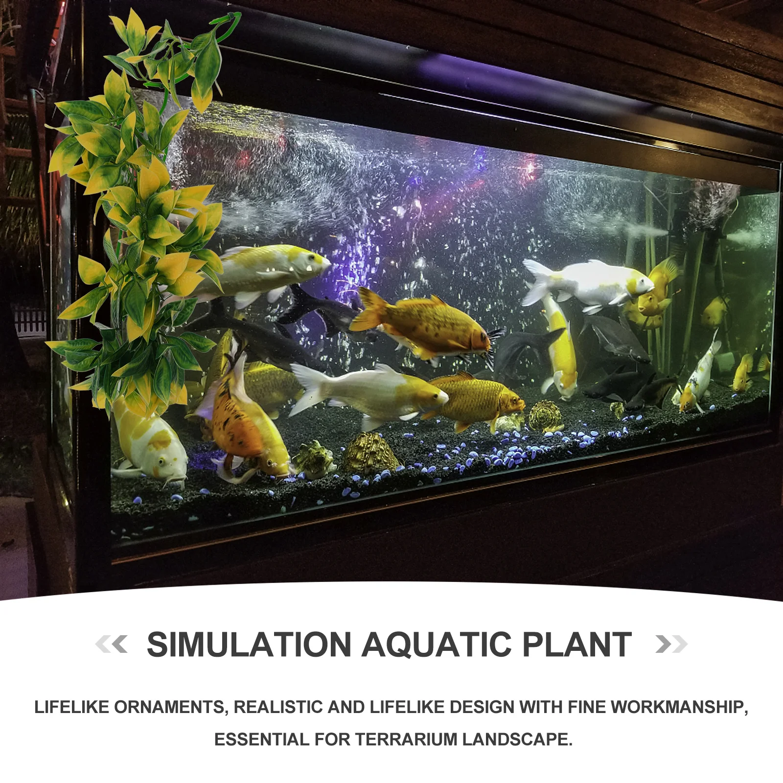 

4pcs Simulation Aquatic Plant Realistic Artificial Leaves For Terrarium Reptile Cage Fish Tank Decor Landscape Premium Plastic