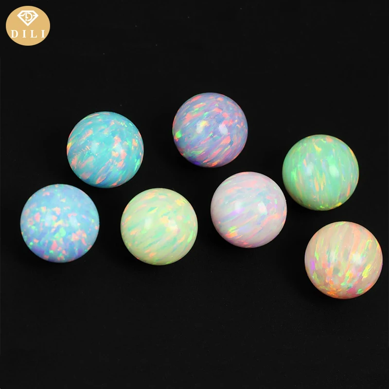 4mm Free Shipping OP43-84 Lab Grown Synthetic Ball Opal Bead With Full Hole/Half Hole/Without Hole