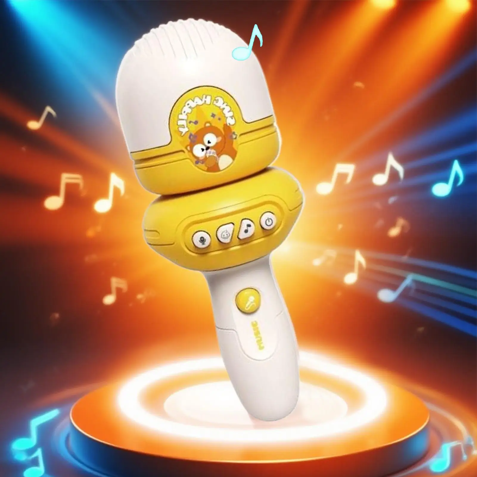 Microfono giocattolo per bambini Microfono con cambio voce per bambini Dispositivo di canto portatile con musica integrata per bambini di 3 anni