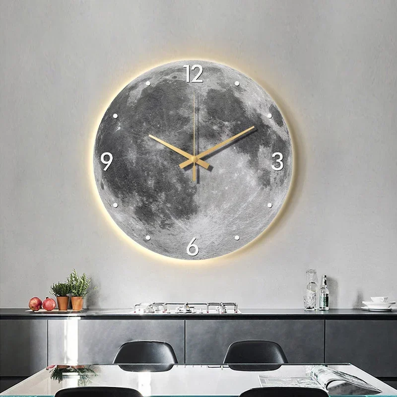 Art Mural Wall Clocks Digital Luxury Nordic Minimalist Round Restaurant Wall Watch Modern Horloge Murale Living Room Decoration