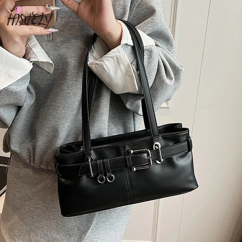 

Designer Small PU Leather Solid Color Underarm Bags for Women 2025 Y2K Ladies Shoulder Bag Females Handbags and Purses Tote Bag