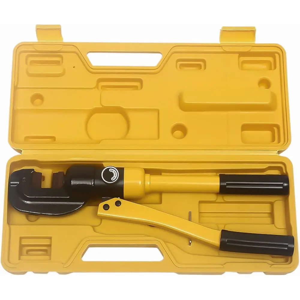 

Портативный гидравлический арматурорез на 12 тонн для резки арматуры диаметром от 4 до 22 мм с кейсом для переноски