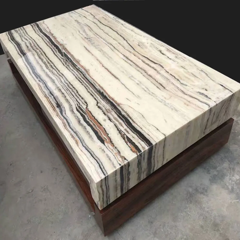 Luxury travertine stone center table marble Home Decor nordic console tables modern living room coffee table