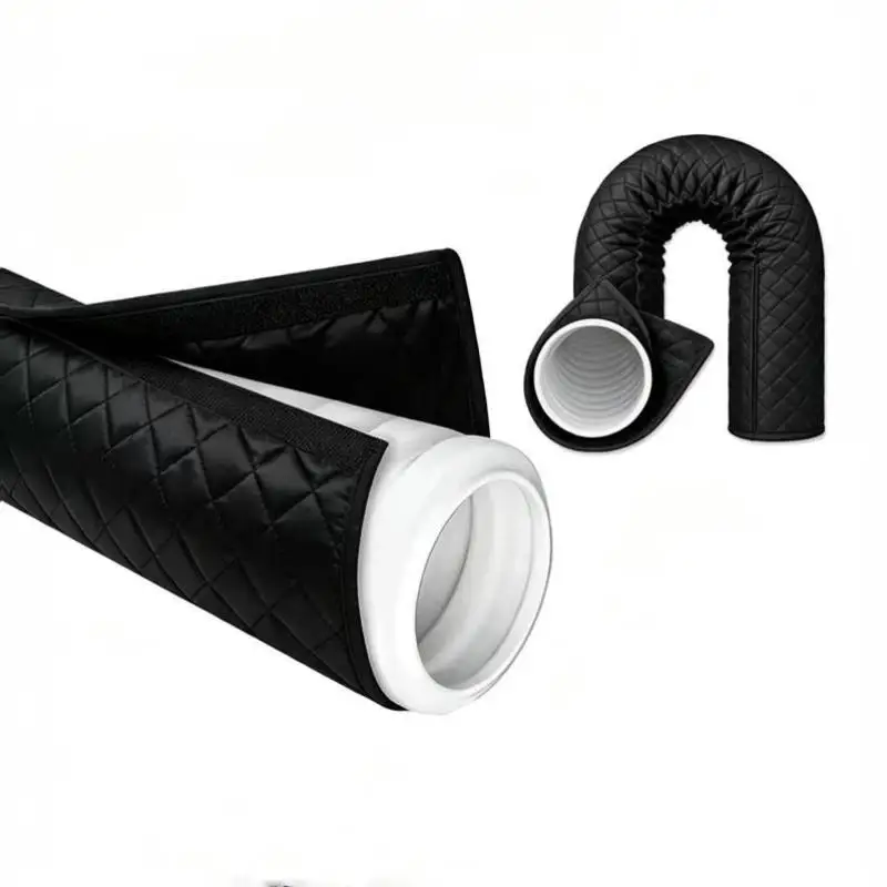 Air Conditioner Hose Cover Waterproof Adjustable Straps Zipper/Velcro Optional Reusable Dustproof AC Pipe Cover for Home Travel
