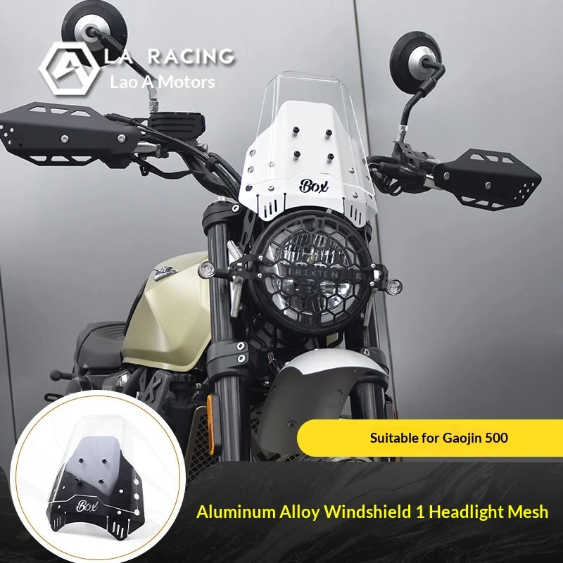 【Premium】For GAOKIN GK500 modified aluminum alloy transparent small windshield, front windshield, headwindshield, mesh fence, la