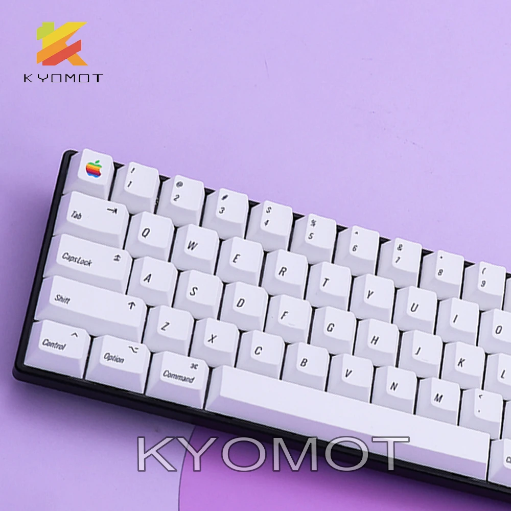 Imagem -02 - Kyomot 137 Teclas Gmk Mac Apple Estilo Branco Keycaps Pbt Tintura Sub Cherry Perfil Keycap para mx Interruptor Layout Faça Você Mesmo Teclado Mecânico