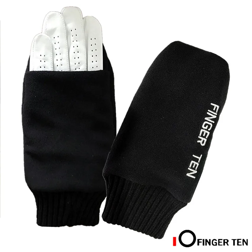 Windproof Durable Winter Golf Gloves Mens Women Mitts Mitten Warm Fleece Pull Up Soft Golfer Training Glove Black Drop Shipping