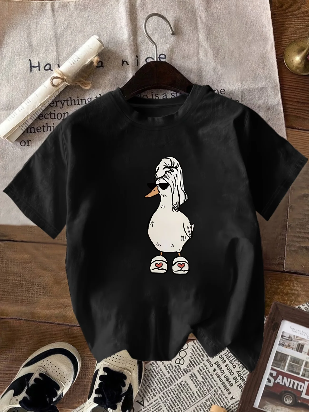Funny Goose Duck Graphic T Shirt Men Women Summer Short Sleeve Casual Kawaii Animal Sunglasses Harajuku Unisex Streetwear Tops