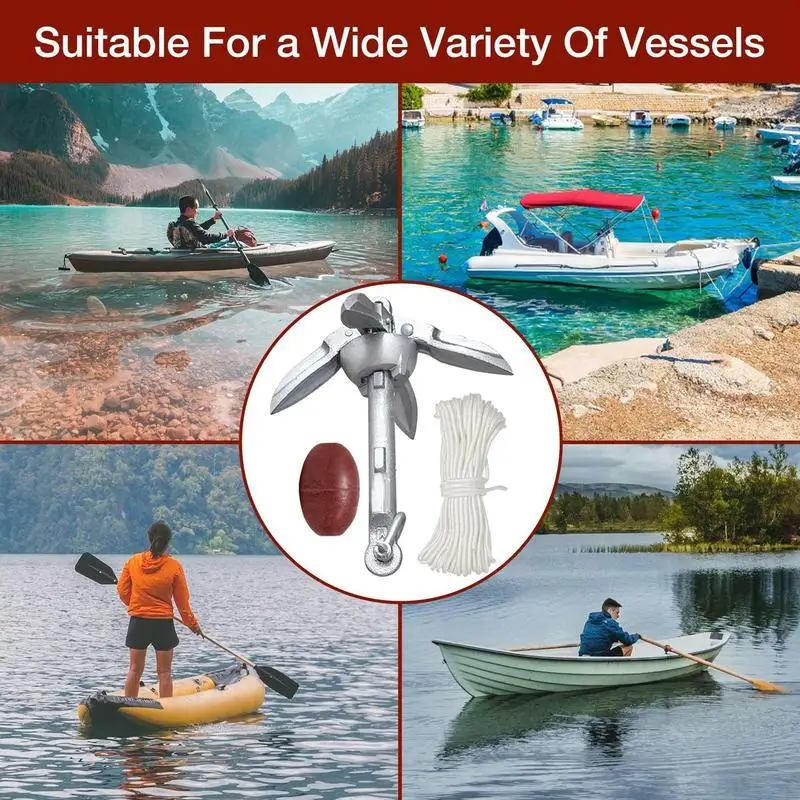 Kayak Anchoring Kit Compact Kayak Anchoring System Folding Retrievable Quick Release Boat Accessories For Lake Kayaking Rafting