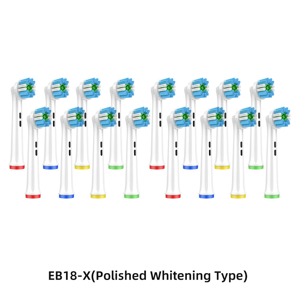 전동 칫솔 교체 헤드, 광택 미백 칫솔 헤드, 구강 B 칫솔 노즐 EB18-X, 8 개, 12 개, 16 개, 20 개