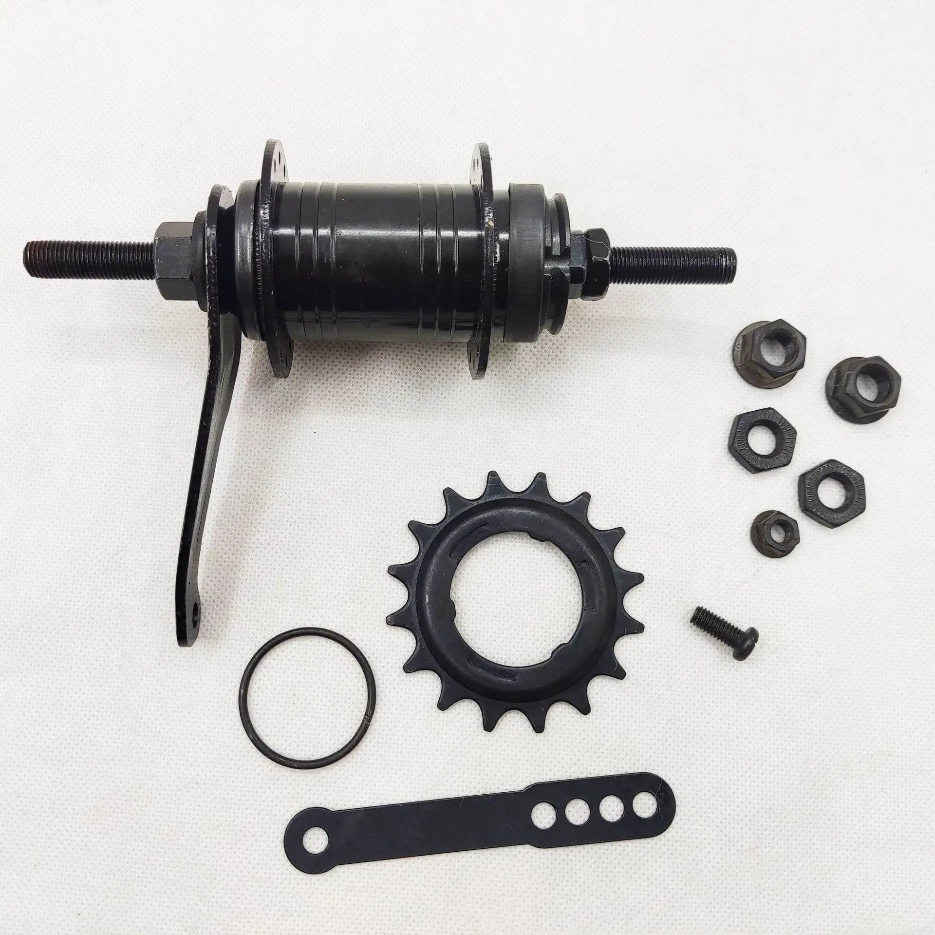 Fixed Bike Drum Brake Rear Hub Constructed from Alloy 6061 and Steel Supporting Common Track Wheel Spoke Counts