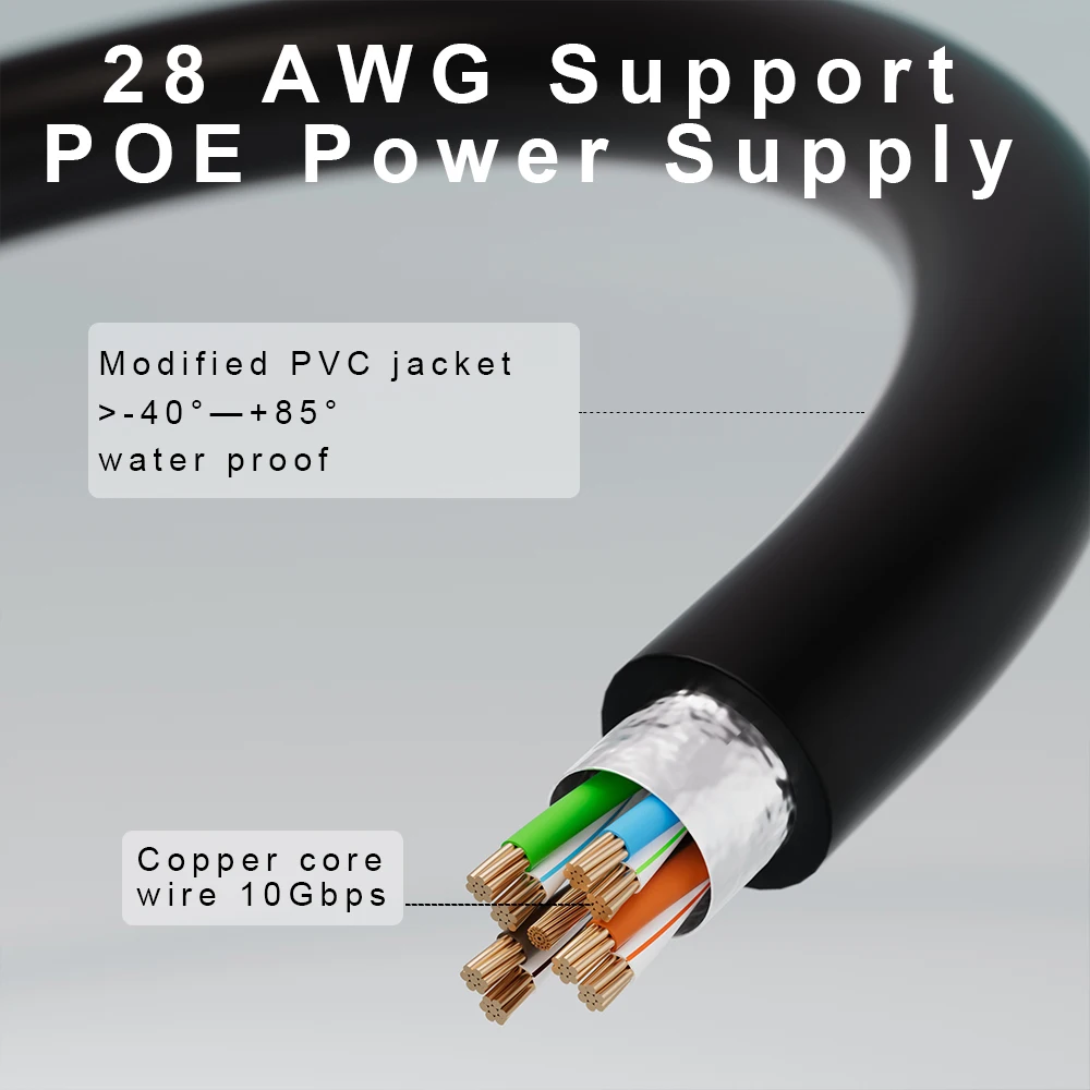 COMNEN Cat6a RJ45 90-stopniowy kabel Ethernet Slim Patch Cord Lan Cable UTP RJ 45 do panelu krosowego do przełącznika Elastyczny