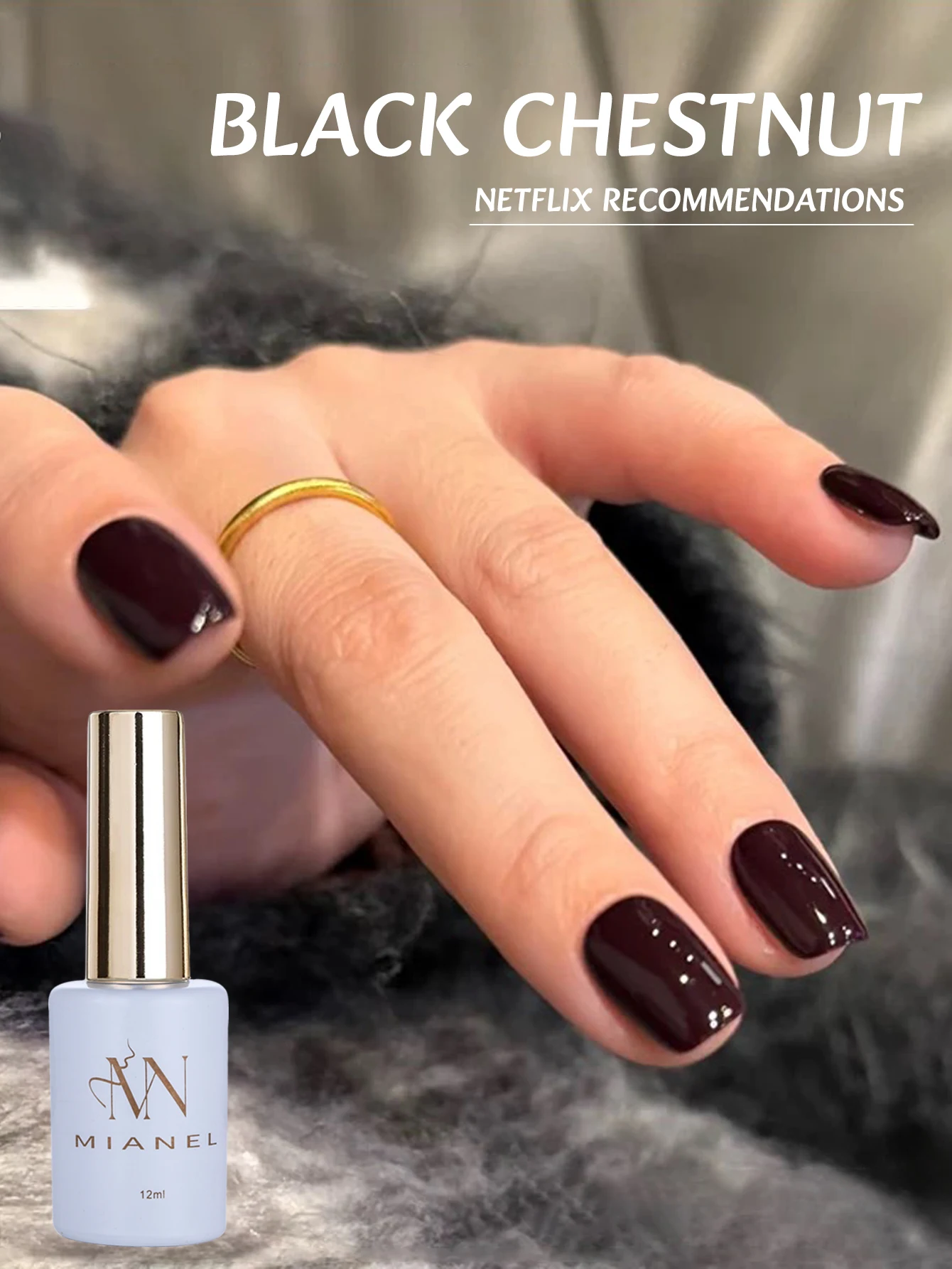 MIANEL 12ML/PCS Winter Popular Gel Nail Polish 2024 New Whitening Dark Brown Wine Red Nails Valentine's Day Nails Christmas Nail