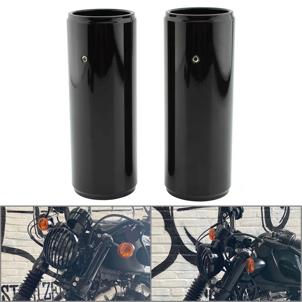 Gloss Black Motorcycle 50mm Front Fork Cover Set 2Pcs For Harley-Davidson Sporster X48 2016 2017 2018 2019 2020 2021 2022 2023