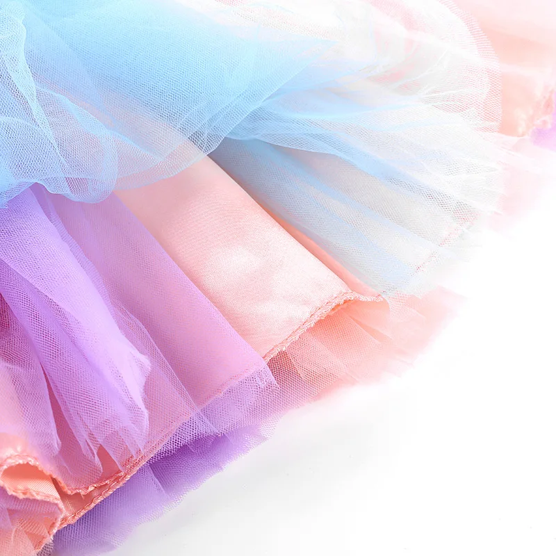 Girls Pastel Tutu Skirts Kids Ballet Dance Tulle Pettiskirt Underskirt Tutus Children Birthday Party Banquet Costume Skirt Gift