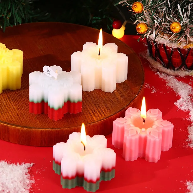 Snowflake Shaped Aromatherapy Candles Without Black Smoke Home Decoration Candlelight Dinners Birthday Parties Christmas Gifts