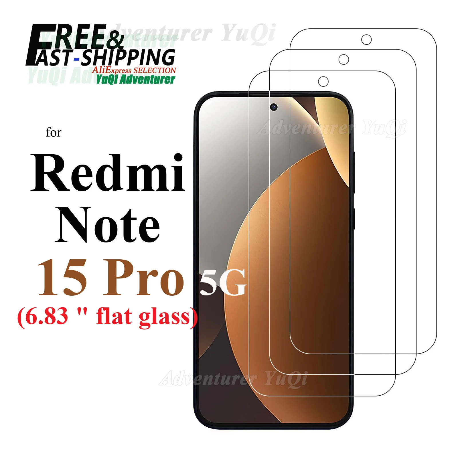 

Screen Protector For Redmi Note 15 Pro 5G 6.83 inch Tempered Glass HD 9H Transparent Clear Anti Scratch Case Friendly