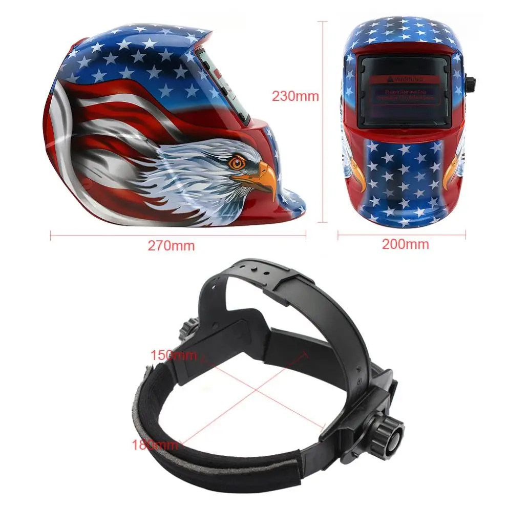 Welding Helmet Large View Solar Power Auto Darkening Welding Mask Working Protection For Arc Weld Grinding Cut