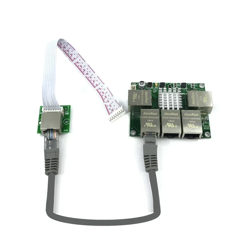 อุตสาหกรรมโมดูลสวิทช์ Ethernet 5 พอร์ต Unmanaged10/100/1000mbps บอร์ด PCBA OEM พอร์ตการตรวจจับอัตโนมัติบอร์ด PCBA เมนบอร์ด OEM