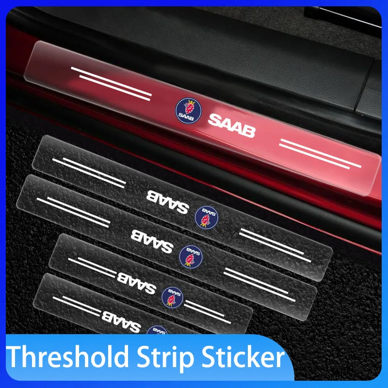 

4pcs Carbon Fiber Car Sticker Auto Door Threshold Scratch Waterproof For SAAB Scania 93 95 9000 900 9-4X 9-2X 9-X Monster