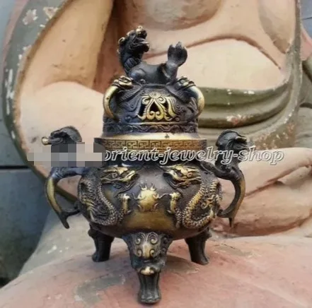 Chinese Archaic Bronze Majestic Incense Burners Statue Censer