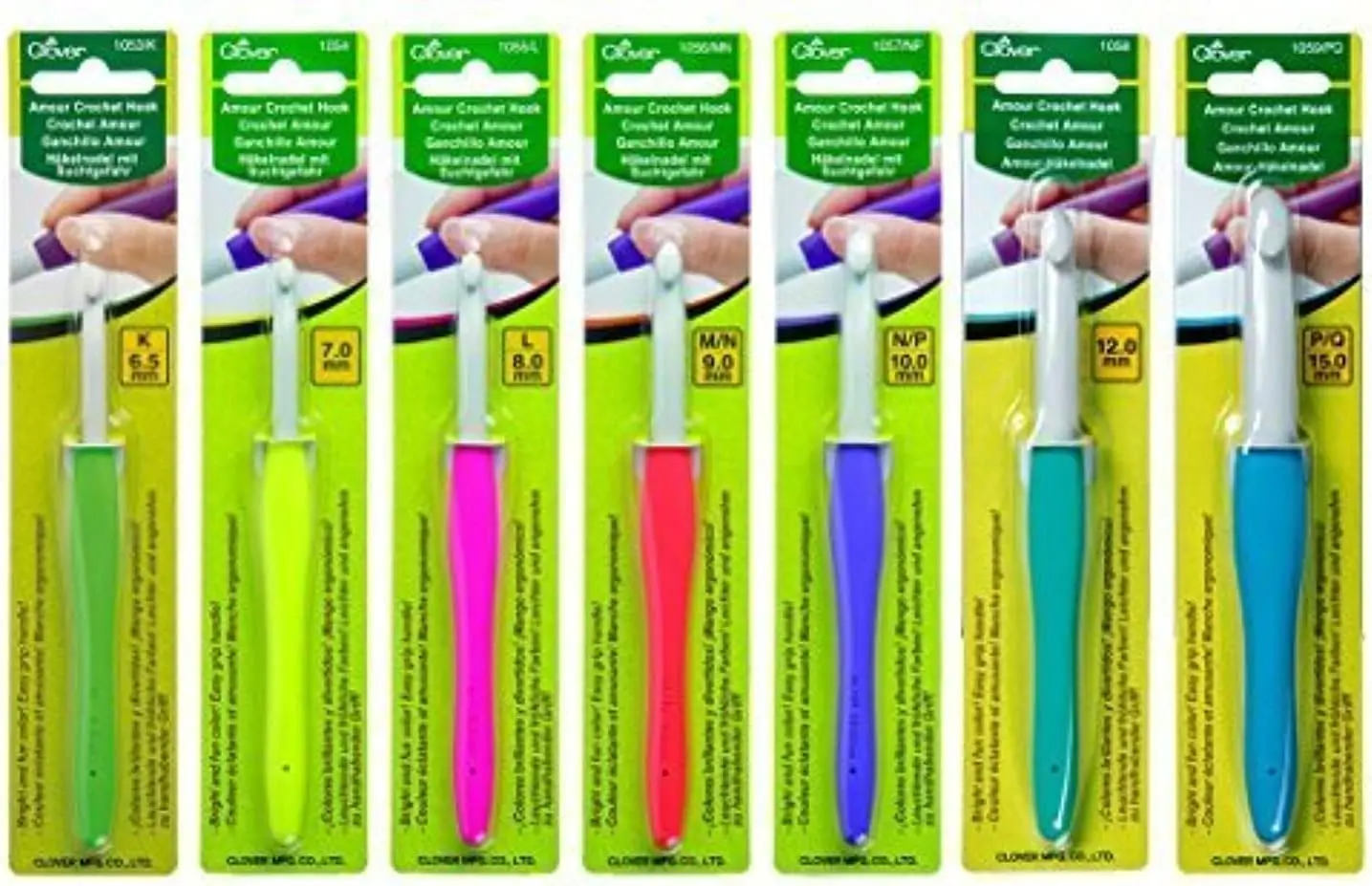 

Smooth Crochet Hooks Set of 7 for Thick Yarns - Comfortable Rubber Handles