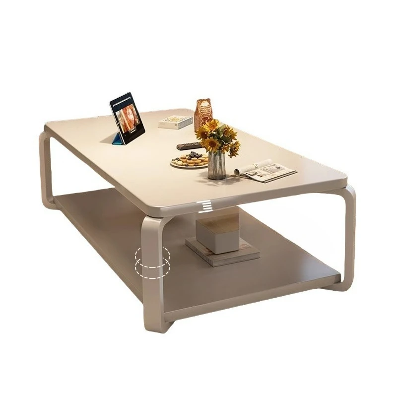

Coffee table living room high-end household small apartment cream wind table simple modern balcony new solid wood core