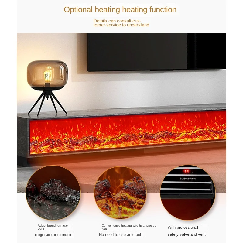 European Modern 1500W Electric Fireplace 3D Simulation Flame 4D Atomization Free-Standing for Hotels Living Rooms Wholesale