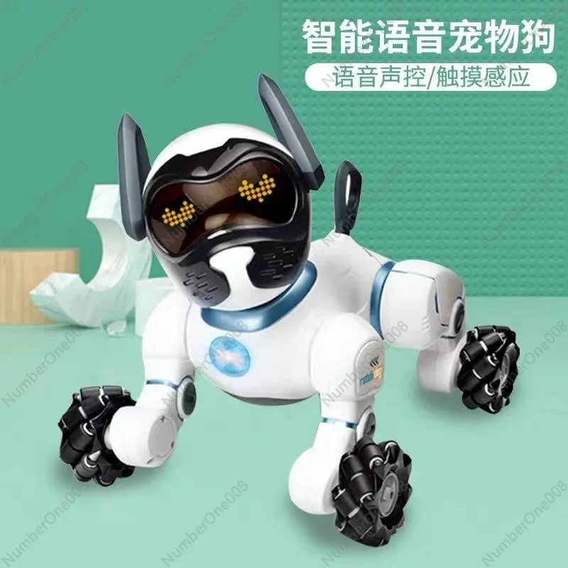 Children's Hot-selling Rice Can Be Intelligent Voice-activated Stunts Dialogue Simulation Pet Robot Dog Electric Remote Control