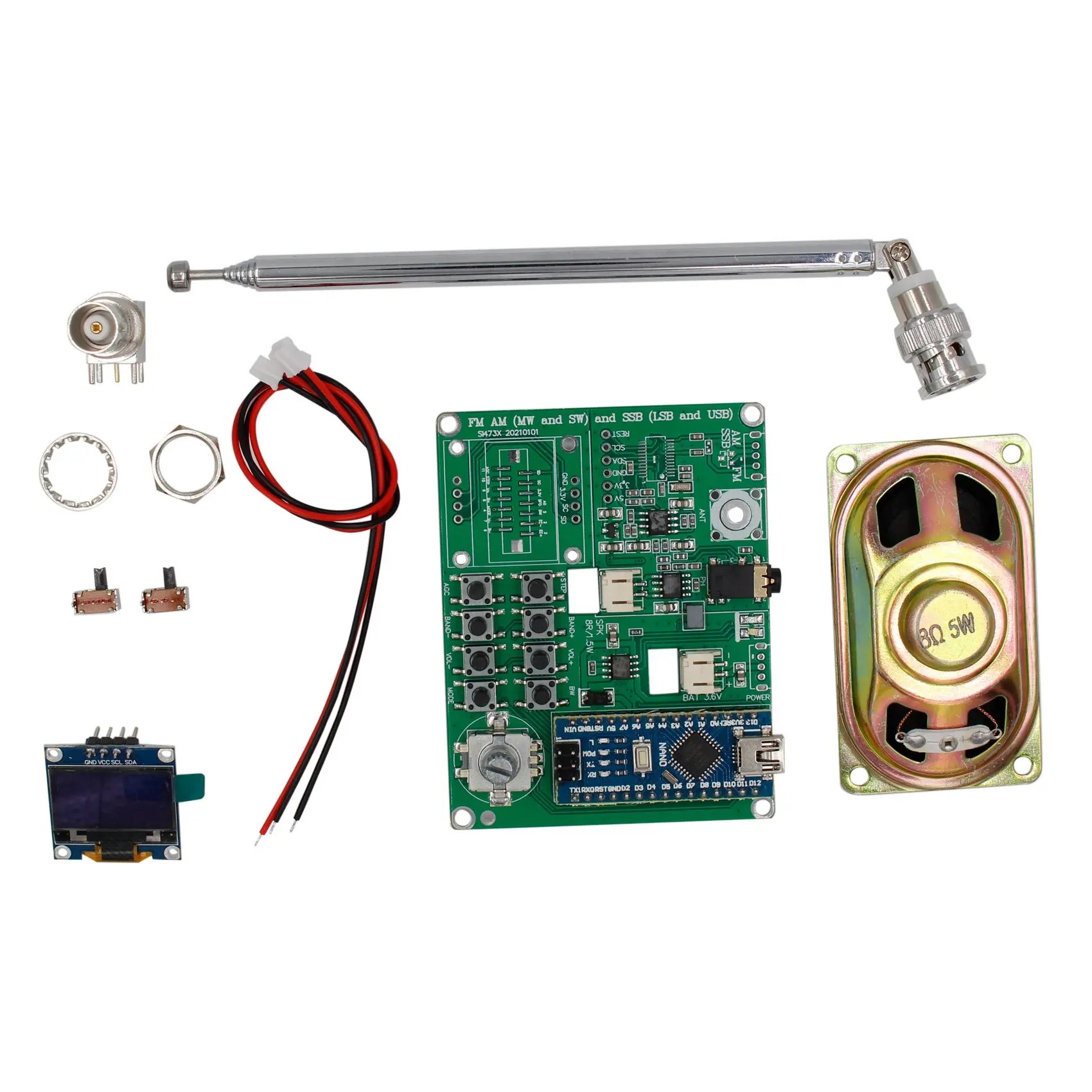 

SI4732 All Band Radio Receiver FM AM (MW & SW) SSB (LSB & USB) Bands Pre Configured with Antenna Speaker LCD Screen