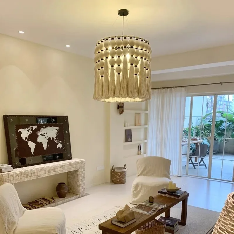 

Chandelier, Living Room Vintage High Rise Villa, Wabi Sabi Homestay, Bedroom Dining Room, Handmade Rope Woven Light