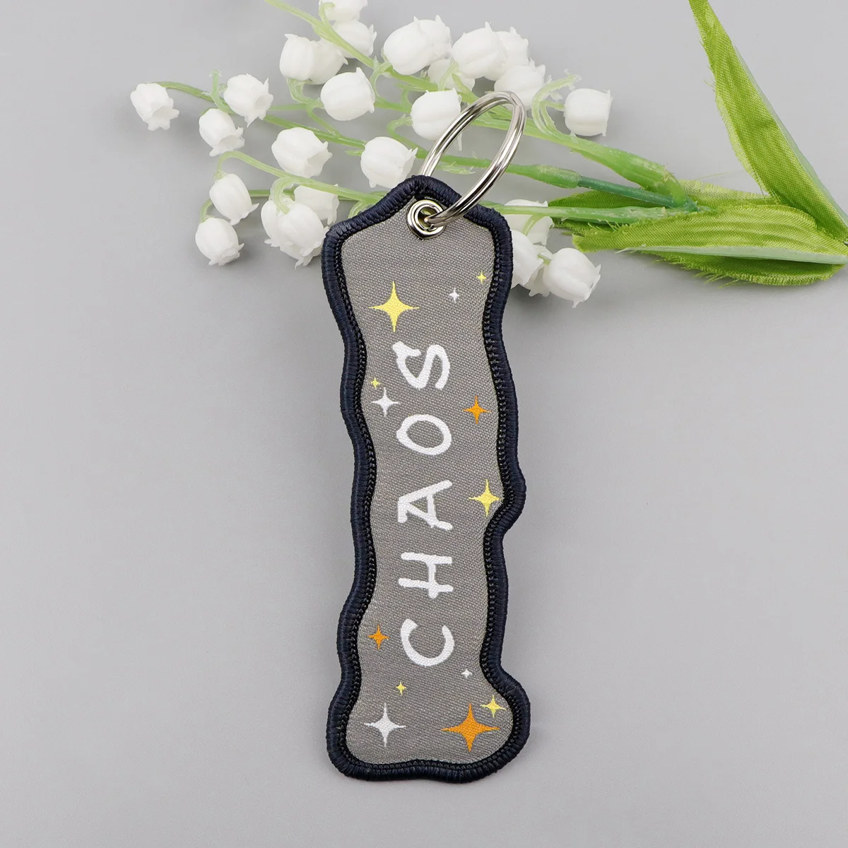 1pcs Gothic Skull Keychain for Motorcycle Cute Raccoon Key Chain for Women Men Cars Embroidery Key Tags Jewelry Gifts