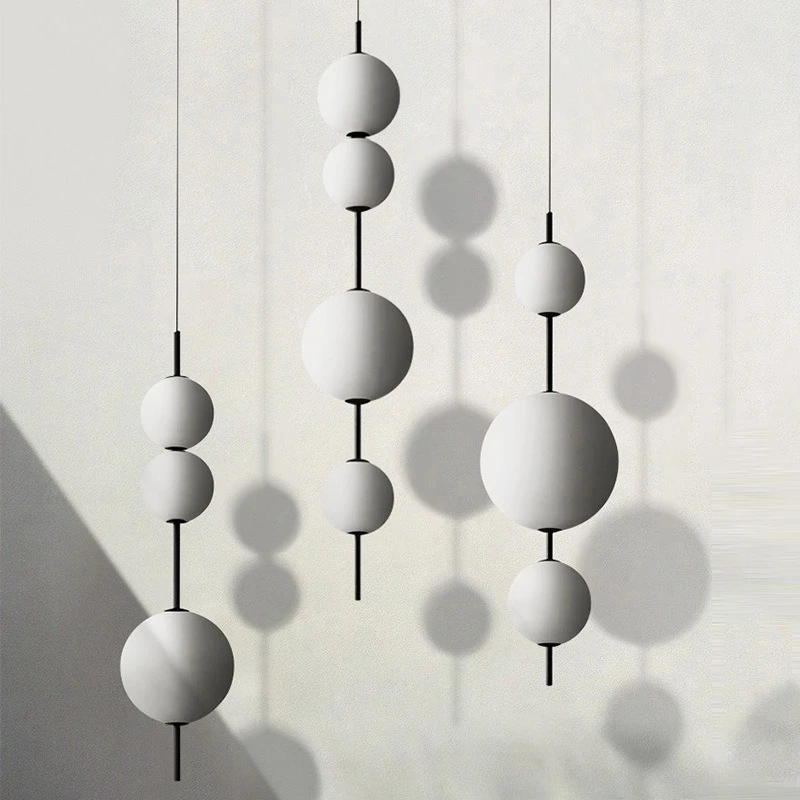 Modern Personality LED Ceiling Chandelier Lamps Design Glass Ball Suspension Pendant Lights Home Decor Items Living Room Bedroom