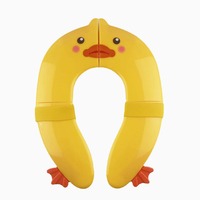 Children Toilet 2024 New Small Yellow Duck Travel Home Portable Folding Toilet Pad Folding Toilet Seat Baby Toilet Training