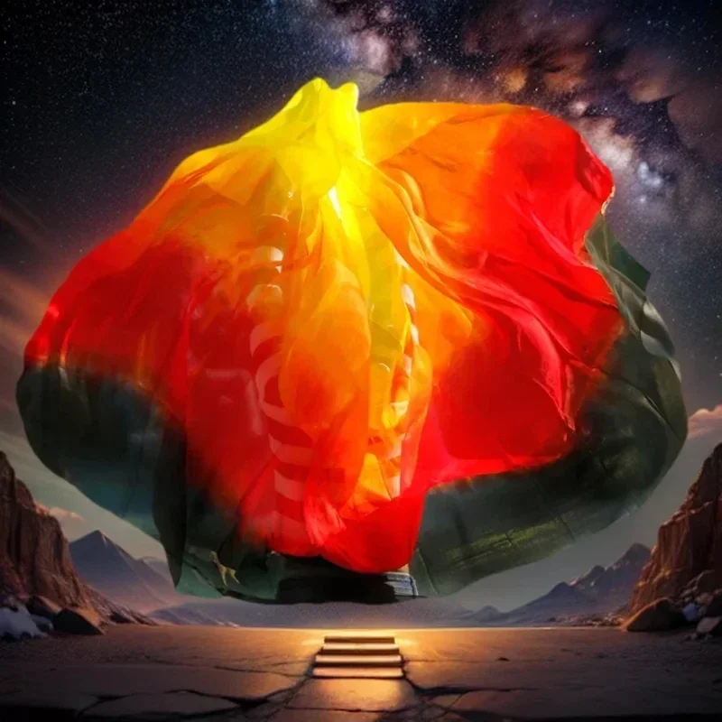 Buikdans Sjaal Zijden Sluier Buikdans Sjaal Dames Lichte Hand Gooien Sjaal Gradiënt Zijden Sluier Dansvoorstelling