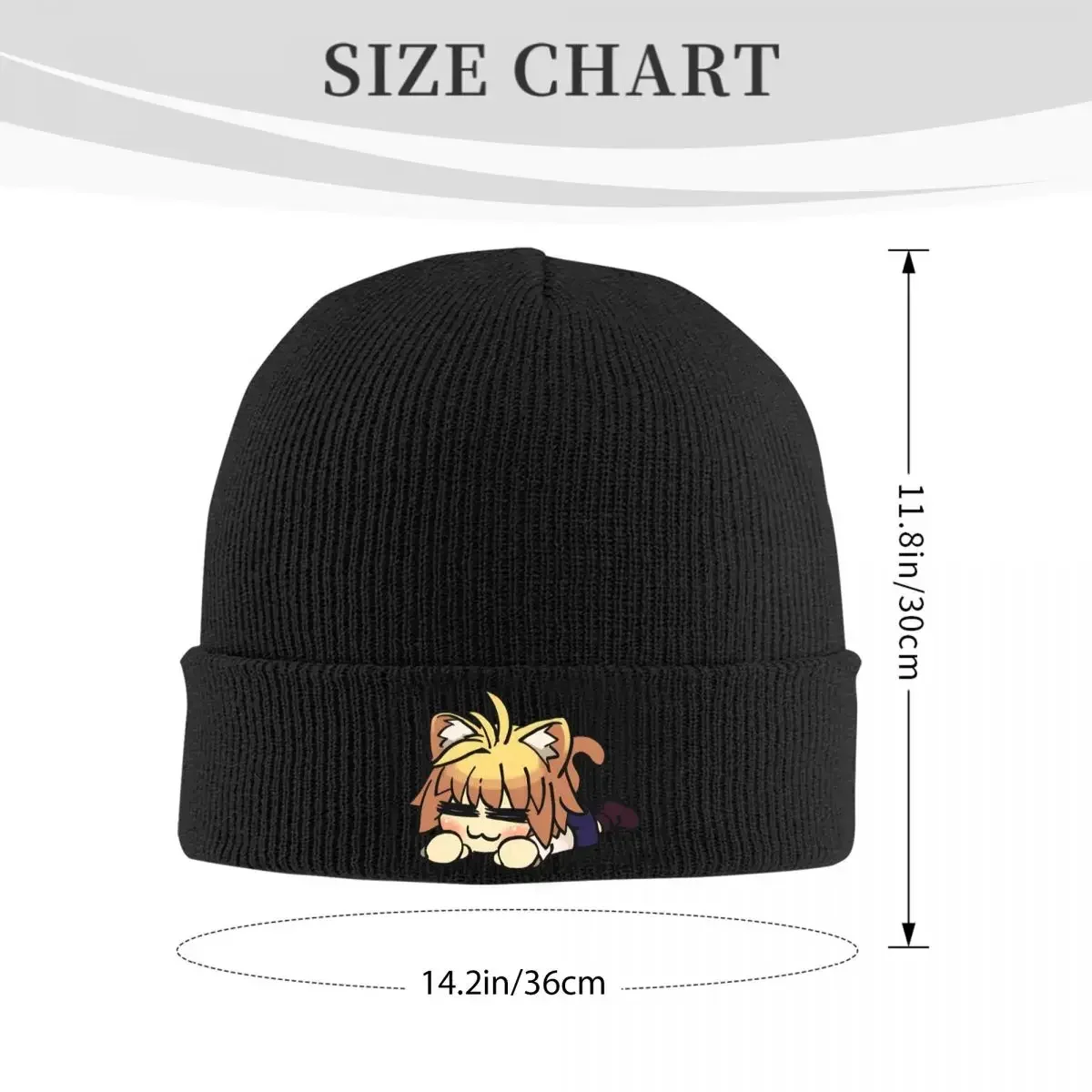 Mudwizard Draws Neco Arc Cat Nap Bonnet Hats Knitting Hat Men Women Trendy Elastic Beanie Hats Winter Outdoor Sport Design Cap