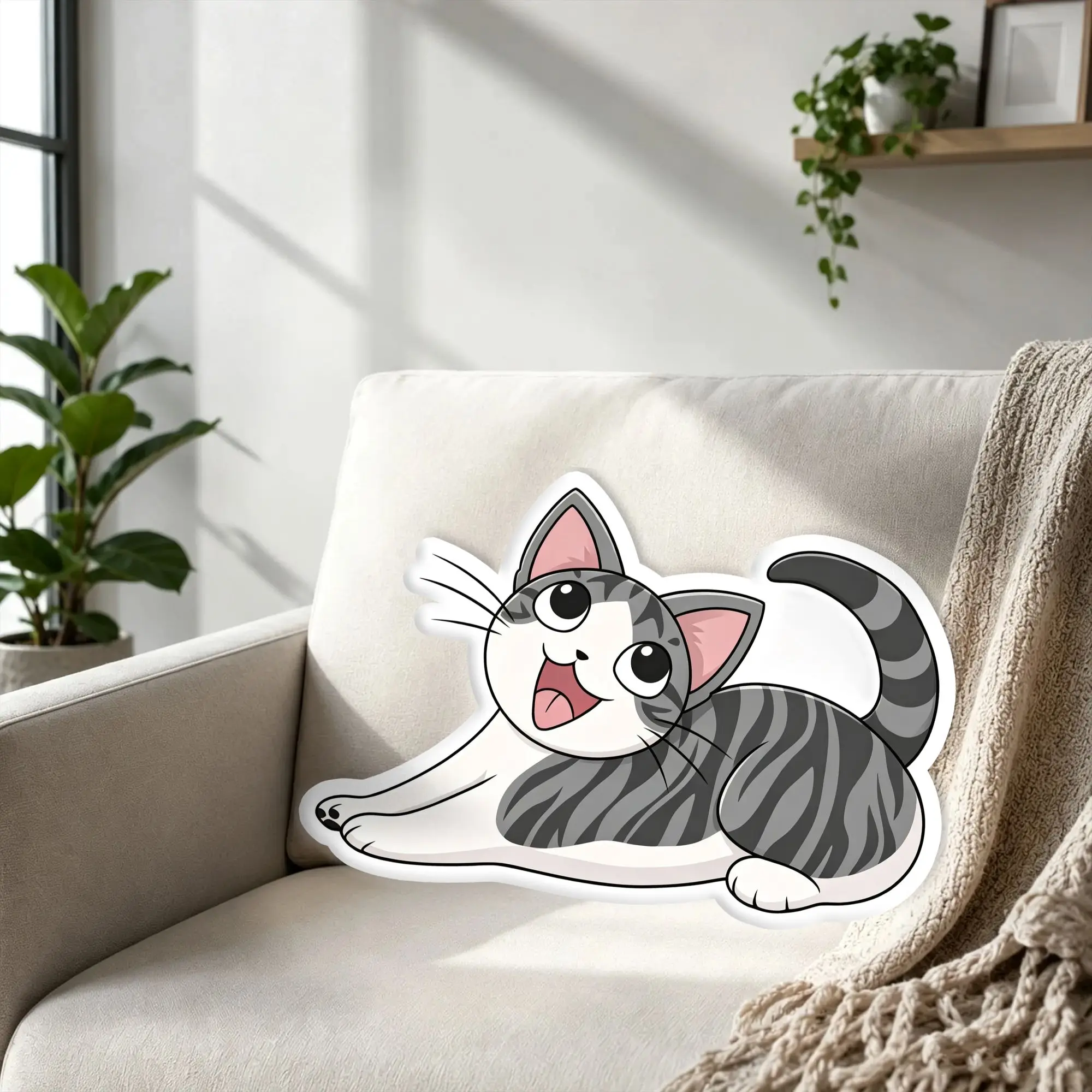 Personalized Photo C-Chi's Sweets Homes Throw Pillow Humorous Anime Kitten Stuffed Cushions Pillow Bed Bedroom Sofa Home Decor