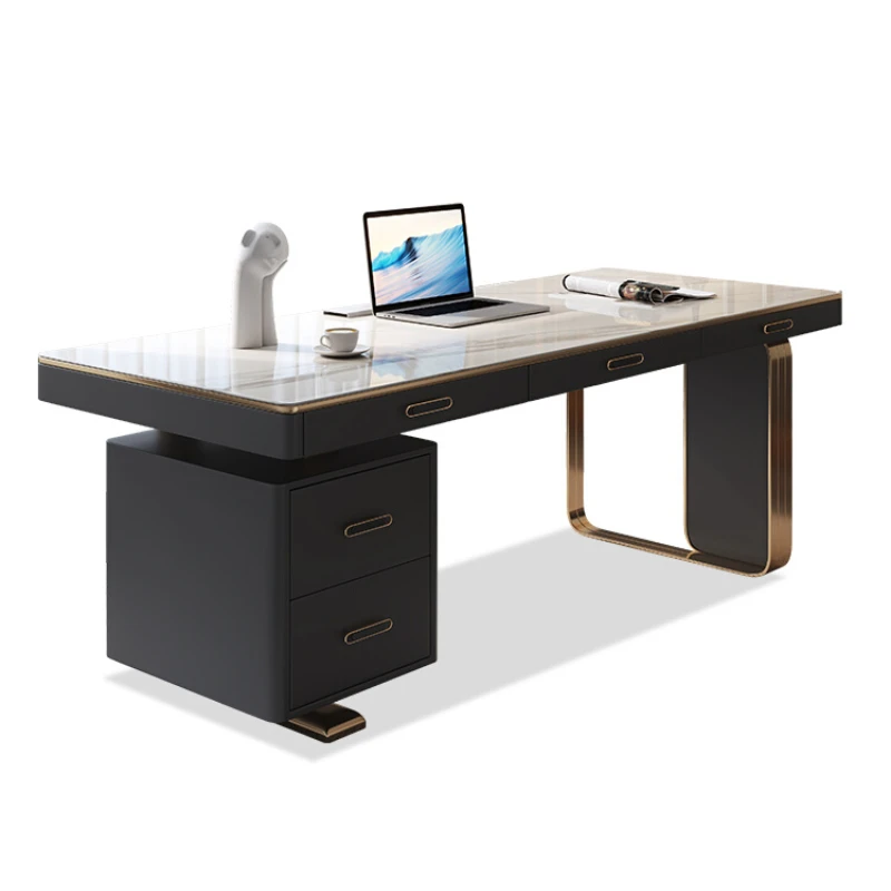 Modern Simple High-Grade Desk Italian Light Luxury Stone Plate Small Apartment Office