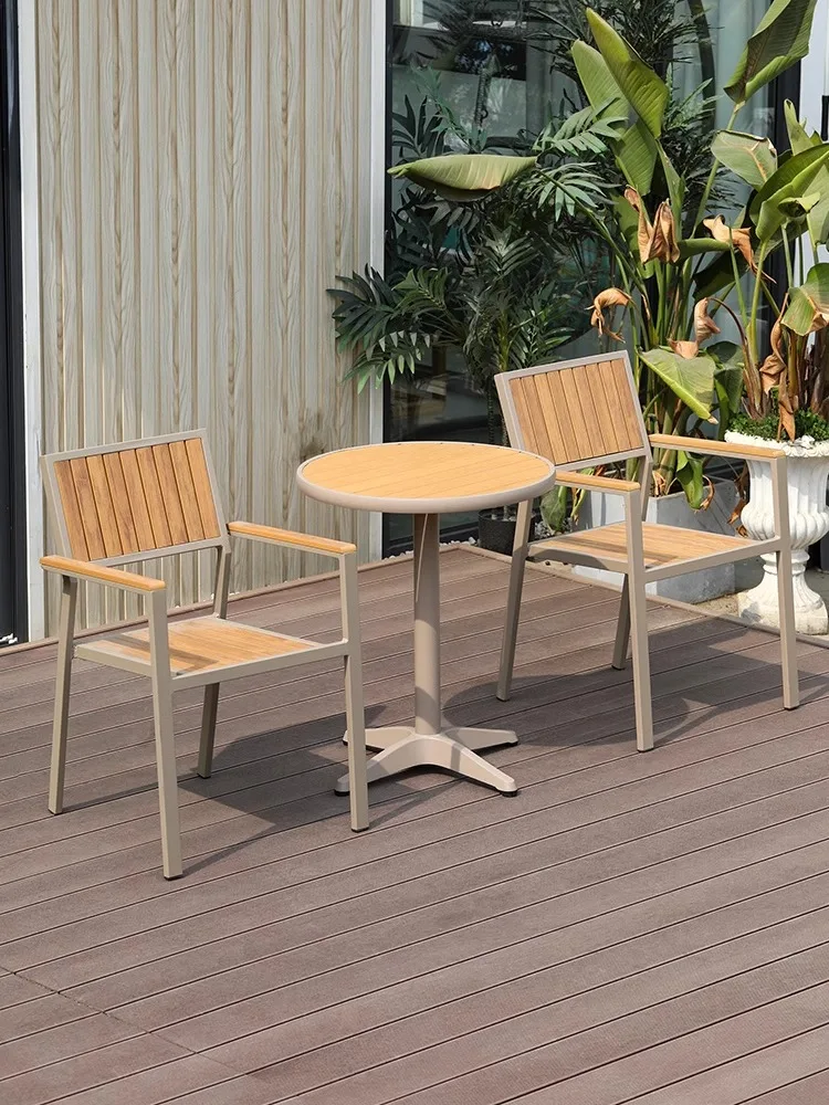 

Outdoor plastic wood tables, chairs, balconies, gardens, outdoor leisure, waterproof and sun resistant dining tables