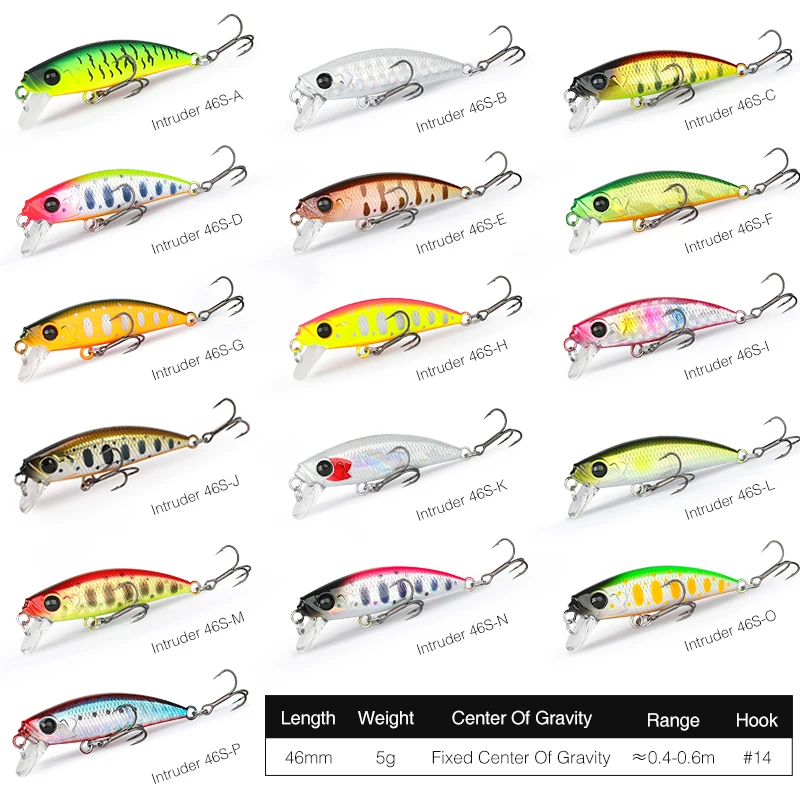 TSURINOUA 46S 46mm 5g Bait Finesse Sinking Minnow Fishing Lure Jerkbait Intruder Trout Light Game Hard Bait Rockfish Swimbait view 2