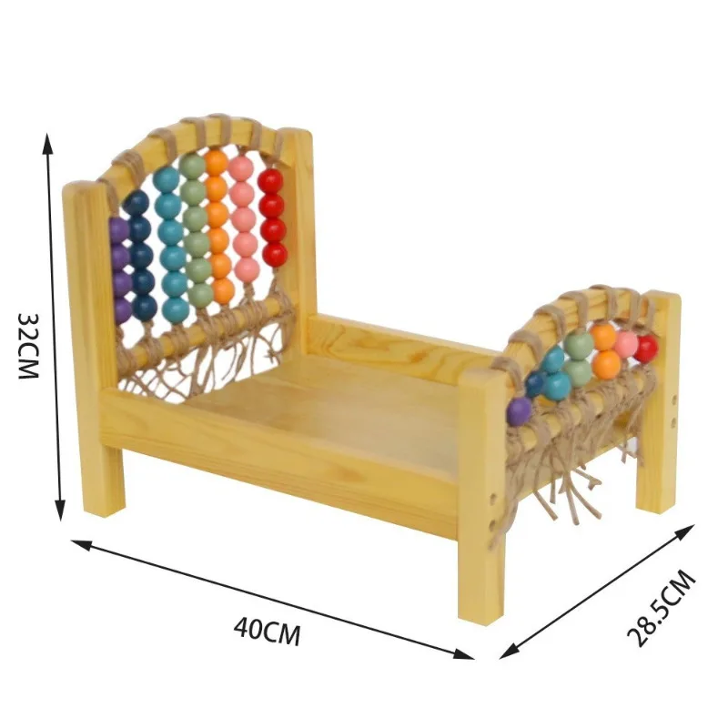 Newborn Photography Props Wood Bed Detachable Bed Baby Photoshoot Accessories for Baby Girl Boy Kids Posing Crib Bed Background