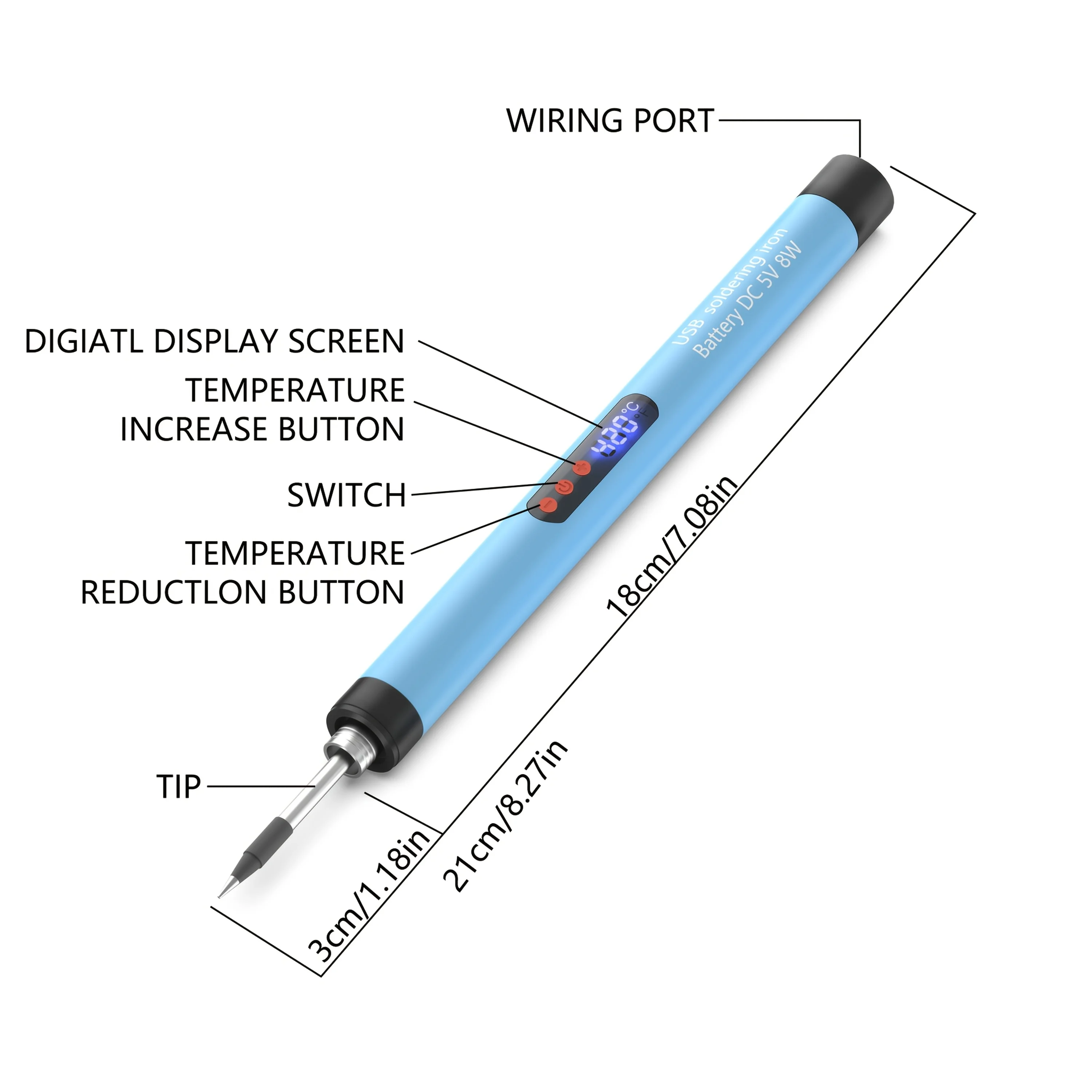 Wireless Fast Charging Digital Soldering Iron Kit, Rechargeable USB Soldering Pen, Adjustable Constant Temp Portable Welding Too