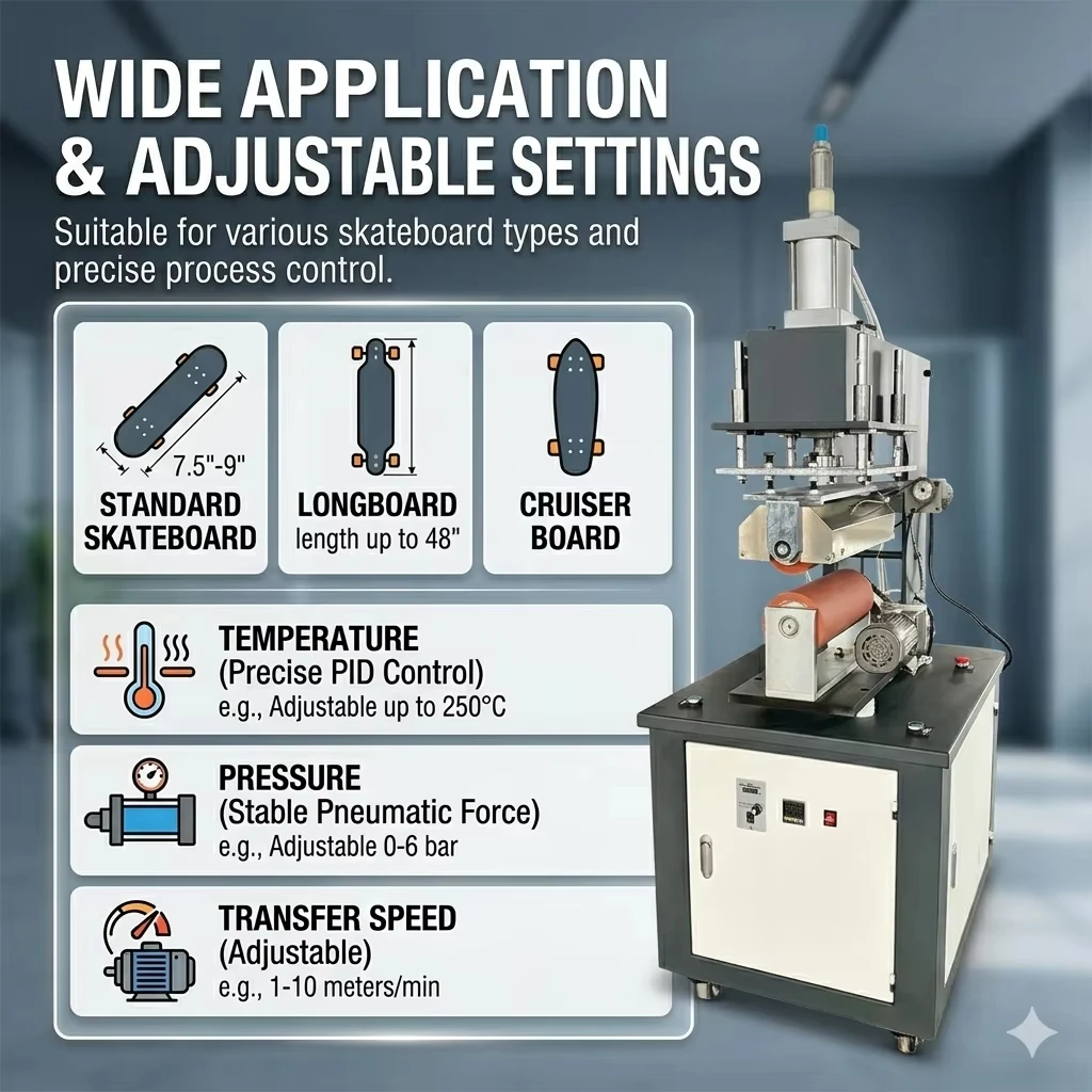 HT-RB-300 Semi Automatic Roller Heat Transfer Machine for Skateboard,  Skateboard Heat Transfer Machine - view 5