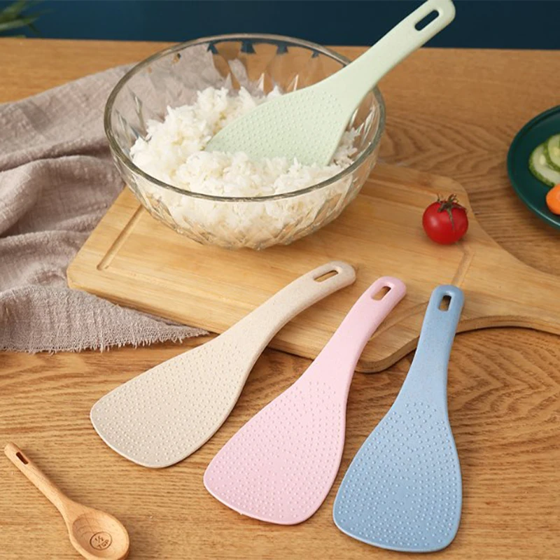 1pcs Rice Spoon Paddle Plastic Non Stick White Rice Cooking Scoop Spatularice Spoon Paddle Rice Cooking Scoop Kitchen Gadget