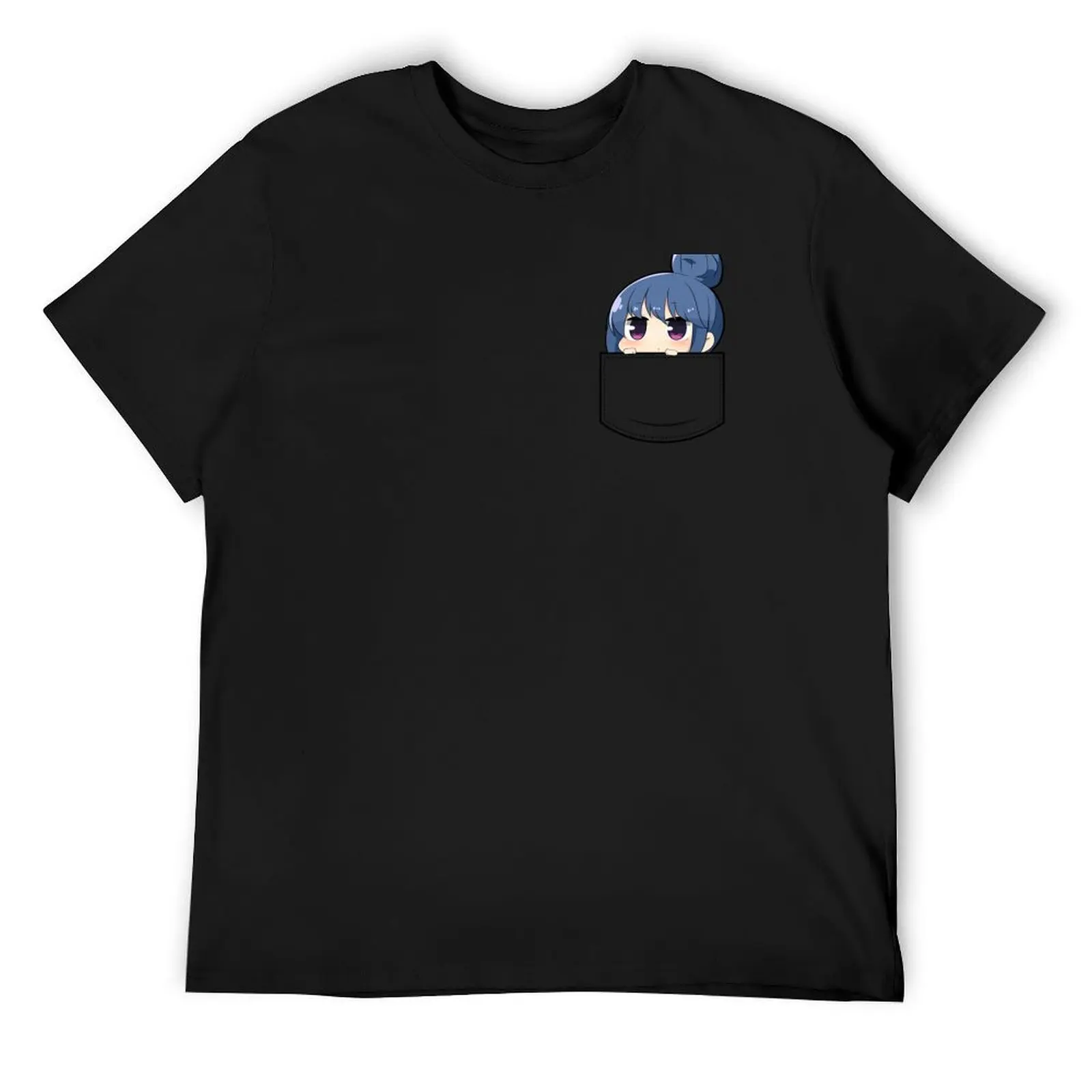 Chibi Shima Rin in your pocket - Yuru Camp T-Shirt cheap stuff quick-drying Aesthetic clothing t shirts men