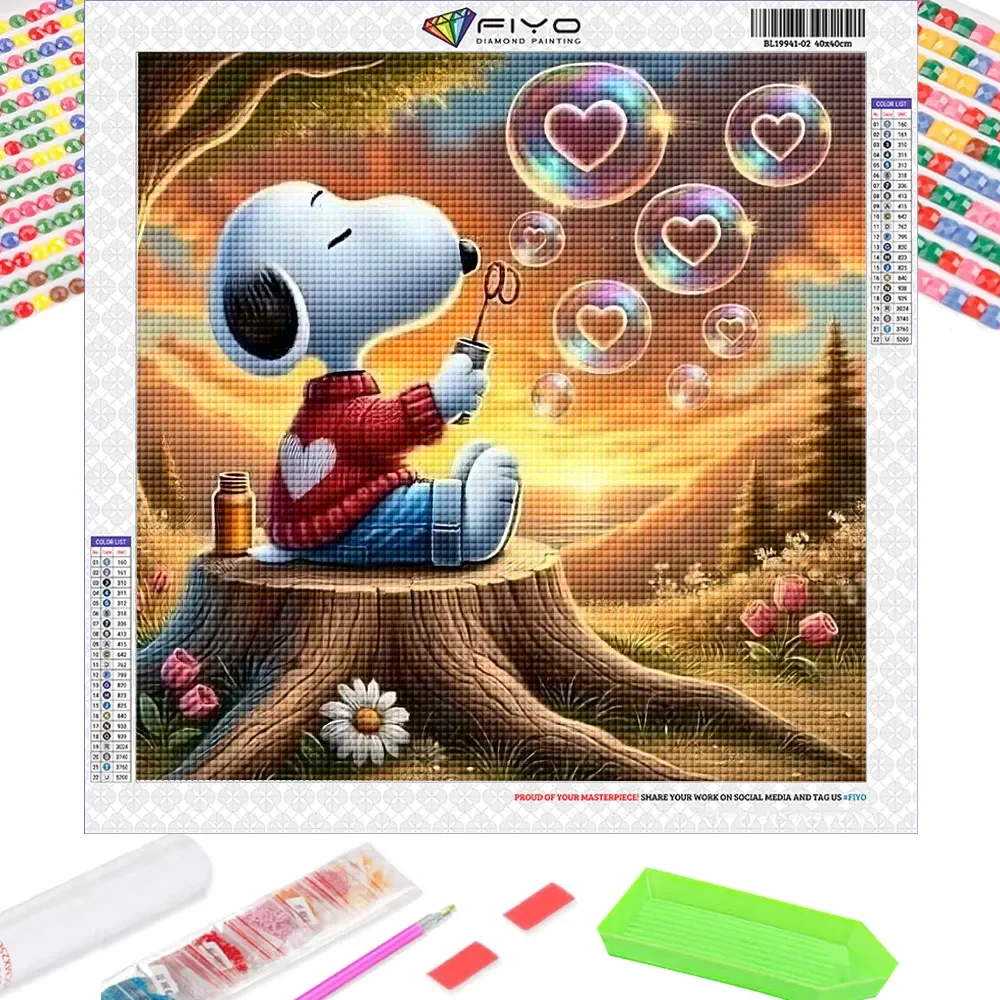 

Disney 5D DIY алмазная живопись милый Снупи полная круглая Алмазная мозаика мультфильм собака вышивка художественная картина для украшения дома