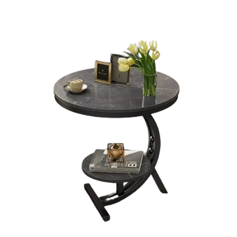 

*White Round Coffee Table Metal Nordic Floor Bedside Coffee Table Small Balcony Mesas De Centro Para Sala Home Furniture