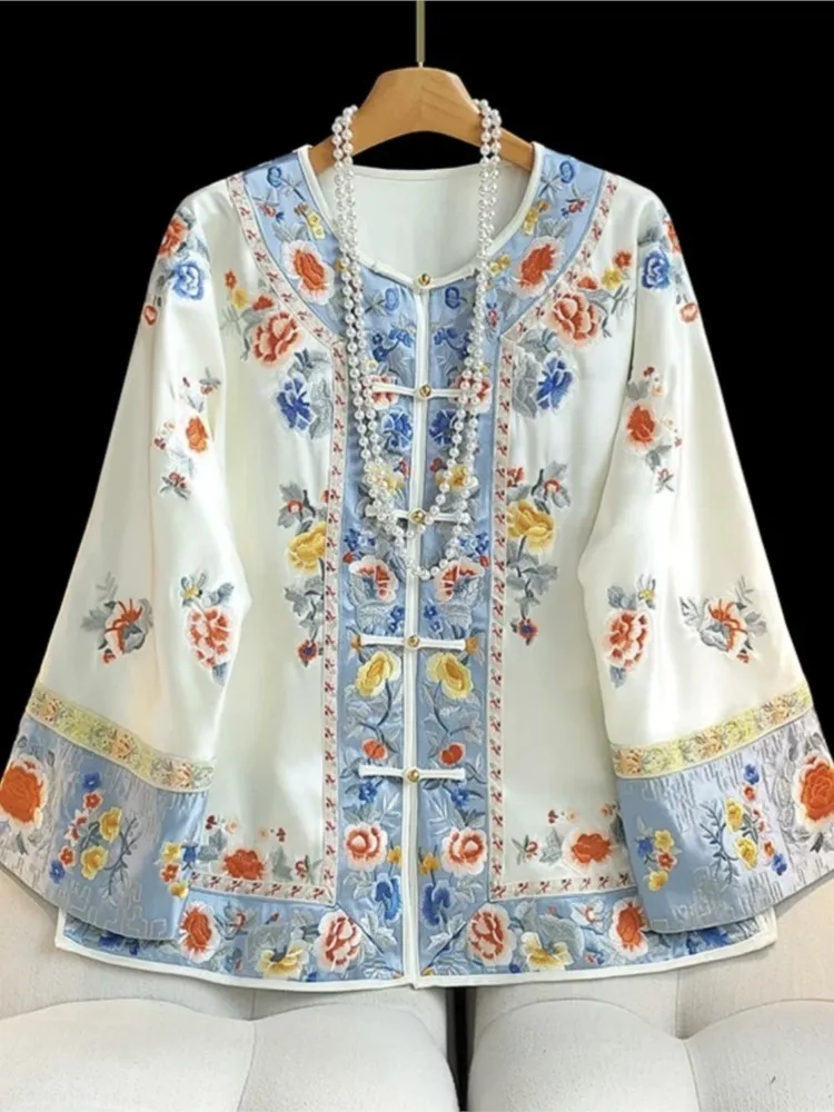 New Chinese-style top, women's wear, light Hanfu, heavy embroidery coat