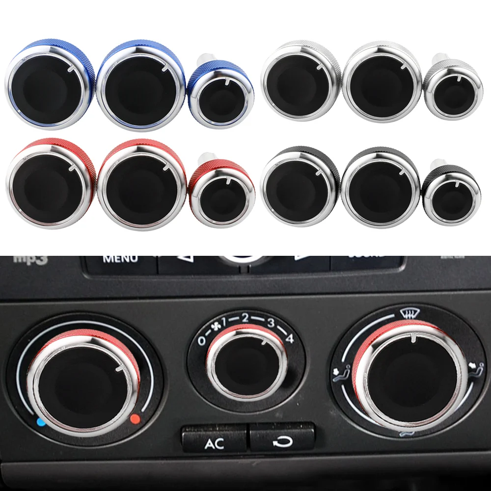 Perilla de Control de Aire Acondicionado para Automóvil Volkswagen VW Passat B5 GOLF 4 MK4 Bora Jetta A4 Clasico, Juego de 3 Piezas, Botón de Control de Calor