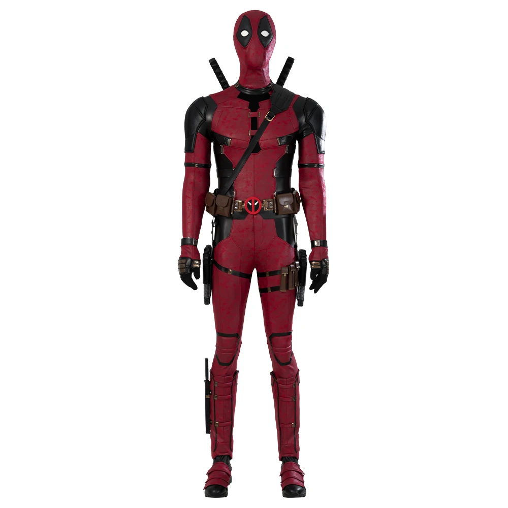 Dead Soldier Wade Wilson Cosplay Movie DP3 Outfit Superhero Party Red Battle Jumpsuit With Props Halloween Carnival Costume